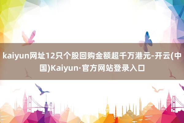 kaiyun网址12只个股回购金额超千万港元-开云(中国)Kaiyun·官方网站登录入口