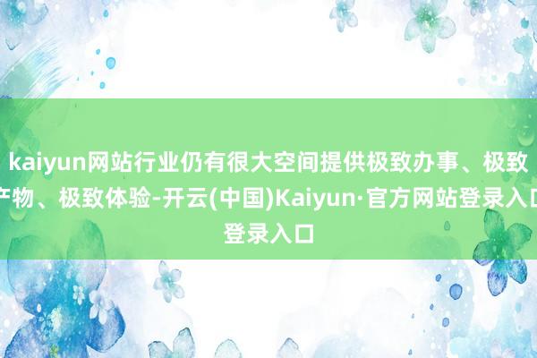 kaiyun网站行业仍有很大空间提供极致办事、极致产物、极致体验-开云(中国)Kaiyun·官方网站登录入口
