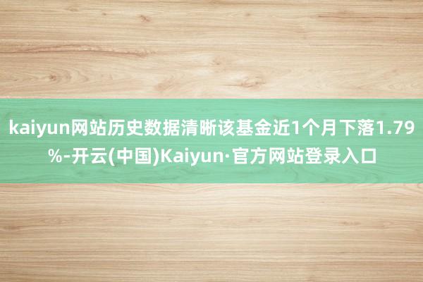 kaiyun网站历史数据清晰该基金近1个月下落1.79%-开云(中国)Kaiyun·官方网站登录入口