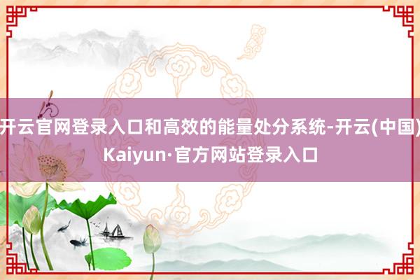 开云官网登录入口和高效的能量处分系统-开云(中国)Kaiyun·官方网站登录入口