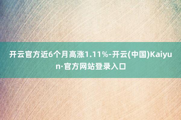 开云官方近6个月高涨1.11%-开云(中国)Kaiyun·官方网站登录入口